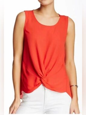 BCBGeneration Front Knot Sleeveless Blouse